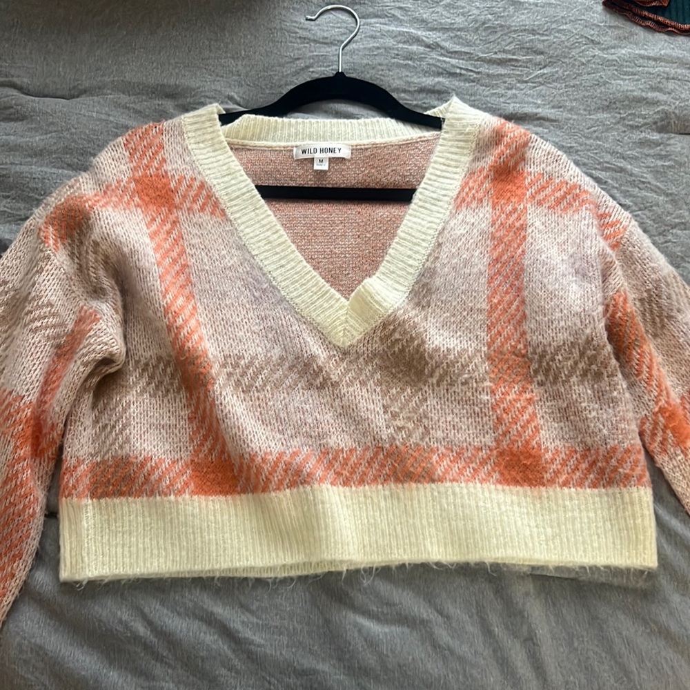 Wild honey plaid crop top